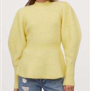 H&M Alpaca Blend Peplum Sweater NWT